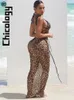 Casual Dresses Chicology Sexy Mesh See Through Lace-Up Backless Slim Long Dress Summer Vacation Beach Party 2024 Women Clothes For Wholesale