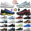 Nuovi uomini Running Scarpe TN Plus Triple Black White Chain Link Unity Atlanta Hyper Sky Blue Fury Jade Laser Wolf Grey Mens Trainer Sneaker sportivi per esterni