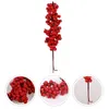 Kwiaty dekoracyjne 6 szt. Choinka sztuczne jagody Dork Home Decor Berry Stem Iron Wire Red