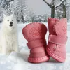 Dog Apparel Winter Warm Boots Non-slip Outdoor Walking Snow For Teddy Small Medium Large Dogs Lamb Fleece Pet Shoes