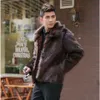 Designer Winter Fashion Mens Artificial Fur Coat High End Flip Collar Leather IBCX