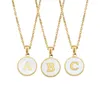 Pendentif Colliers Simple Lettre Initiale Collier Pour Femmes Or Couleur Ronde A-Z Alphabet Anniversaire Bijoux Cadeaux