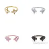 女性のためのリングデザイナーリングVivienenwestwoods Luxury Jewelry Viviane Westwood Western Empress Double Diamond Open Ring Classic French Saturn Set Colored