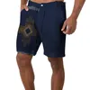 Męskie szorty sportowe bawełniane lniane swobodne luźne piżamę kieszonkowe spodnie do joggingów