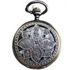 Pocket Watches Plum Blossom Flip Hollow Automatic Mechanical Watch Men And Women Old Shanghai Retro Necklace Pendant