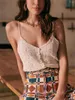 Débardeurs pour femmes Femmes Tricoté Camisole Crochet à la main Creux Out Summer Single Breasted Sling Tops