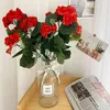 Decorative Flowers 36cm Artificial Geranium Begonia Silk Fake Hydrangea Flower Home Office Wedding Decoration