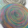 Table Mats 4pcs/set Round Ramie Insulation Pad Solid Placemats Linen Non Slip Kitchen Accessories Decoration Home Coaster