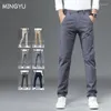 Pantalons pour hommes Mingyu Marque 98% Coton Casual Hommes Solide Couleur Business Mode Droite Slim Fit Chino Gris Automne Hiver Pantalon Mâle