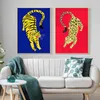 Peintures Nordic Rouge Bleu Vert Tigre Léopard Affiche Toile Peinture Abstrait Animal Mur Art Prints Photo Chambre Chambre Décoration de la maison