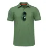 Polos masculinos 2024 camisa polo bordada de secagem rápida verão personalizado plus size uniforme militar tático sapatos planos camiseta do exército