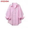 Vrouwen Blouses MNCCMOAA 2024 Vrouwen Mode Hoge Kwaliteit Losse Single-Breasted Katoenen Shirt Vrouwelijke Casual Lange Mouw Oxford Tops