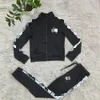 Black Two Piece Set Sporty Tracksuits Women Jacket and Pants Set Casual Sweatsuits Free Ship