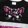 Vestidos da menina dxton crianças casual outono inverno vestido de manga longa para meninas leopardo impressão roupas bonito gato dos desenhos animados crianças