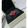 Vintage Cluster Ringe Van Clover Cleef Ringe Designer Kupfer mit 18 Karat vergoldetem roten vierblättrigen Kleeblatt Charm Ring für Frauen mit Box Party Geschenk