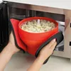 Bols 3pcs Creative Silicone Popcorn Bol Pliable Accueil Machine à micro-ondes avec couvercle Seau de cuisson
