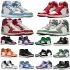 Uomo Donna Basket 1 Scarpe da ginnastica Taglio alto in pelle Bred Banned Toe Lost and Found UNC Grigio Nebbia Ombra Pino Verde Denim Scarpe da ginnastica da esterno Scarpe sportive