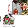 Christmas Decorations Glowing Cute Resin Candy House With Lights Gingerbread Man Santa Claus Xmas Tree Hanging Ornament Navidad