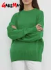 Maglioni da donna Maglieria Basic Caldo Vintage Verde Pullover Maglione lavorato a maglia oversize spesso sciolto inverno per le donne 2024