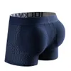 Jockmail masculino sexy levantador de bunda ampliar push up cuecas almofada removível boxer roupa interior bunda-melhorando tronco shorts calcinha masculina 240117