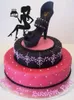 Outils de gâteau noir acrylique joyeux anniversaire Topper talons hauts dame fille Toppers Dessert décoration fournitures de fête