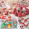 Taart Tools Vrolijke Kerst Decoratie Kerstman Eetbare Kleverige Wafer Rijstpapier Cupcake Topper Verjaardag Bakken Decoreren