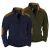 Erkek Hoodies Retro Style Sweatshirt Erkekler İçin Renkli Stand Yasağı Renkli Patchwork Yumuşak Nefes Alabası Sonbahar