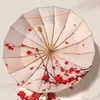 Umbrellas Vintage 3 Folding 16 Ribs Women Sun Wood Handle Wind And Water Resistant Umbrella Parasol Shade Guarda Chuva