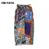 Work Dresses CM.YAYA Fashion Retro Knotted Shirt Skirt 2 Piece Set 2024 Paisley Bandanna Slim Women Suits Elegant Leisure Vacation Youth