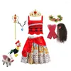 Vestidos da menina moana vestido crianças cosplay meninas roupas princesa crianças festa de aniversário traje com colar pet porco pintainho conjuntos