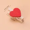 Cornici 50 pezzi clip di legno a forma di cuore fai da te mollette di carta per carte Pos dipinti scrapbooking matrimonio San Valentino