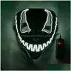 Party-Masken LED-Halloween-Maske Leuchtendes Glühen im Dunkeln Cosplay-Masken 908 Drop-Lieferung Hausgarten Festliche Lieferungen Dhbwv
