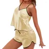 Mulheres sleepwear 2024 mulheres sexy-lingerie cetim seda babydoll lace up nightwear pijama conjunto calcinha verão sono