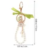 Nyckelringar Lily Keychain Girl's Bag Charm Handväska japanska koreanska flickor Floral Flower Zink Alloy Bow Pearl
