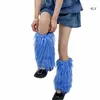 Frauen Socken Pelze Bein Wärmer Winter Pelzigen Lange Boot Manschetten Fuzzy Schuh Abdeckung Party Kostüm Für Urlaub Festival Aufführungen spielen