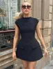 födelsedagsklänningar sexiga födelsedagsklänningar hög midja bodycon mini klänning kvinnor mode rund hals kort ärm blixtlås 2024 chic y2k street vestido xs-2xl