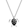 Pendentifs WYEAIIR 925 en argent Sterling Mini Animal mignon noir tortue émaillée bijoux fins collier de luxe femme