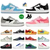 2024 Designer Sta Casual Chaussures SK8 Low Patent Cuir Shark Noir Blanc Bleu Rose Gris Orange ABC Camo Outdoor Hommes Femmes Sports Baskets Baskets US 11