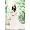 Maternity Pography Props Shooting Accessories Dress for Po Shoot Lace Pregnant Women Tail Short Sleeve 240122