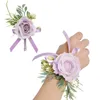 Set di fiori decorativi di 2 boutonnieres fiore da polso matrimonio sposo Groomsmen corpetto artificiale per anniversari