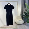 パーティードレスolスタイルの女性2024スプリングマントスリーブジッパーソリッドブラックホワイトボディコンデザイナー服
