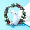 Broches CINDY XIANG strass lapin pour femmes, petit Animal mignon, couleur blanche, mariage, haute qualité, 2024