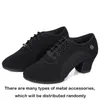 Womans Latin Ballroom Dance Shoes Soft Sole Cloth Women Tango Practice Dance Shoes Middle Heel Ladies Non-Slip Dance Sneakers 240124