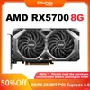 Grafikkarten MSI AMD RX5700 8G Grafikkarte GPU GDDDR6 256Bit 2304 Rx 5700 8gb Unterstützt Computer Desktop Spiele Office Mining Serie