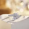 Pierścienie klastrowe sklep luksus 925 srebrna gruszka 5 7 mm wysoki węglowy diamentowy kamień szlachetny otwarty pierścień