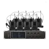 Microfoni EPXCM 8 canali Sistema microfonico wireless UHF professionale Microfono portatile Ricezione stabile per Karaoke Party Stage Church