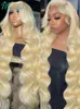 134 136 360 Transparent 613 Lace Frontal Wig Honey Blonde Color Brazilian Remy Body Wave Lace Front Human Hair Wigs for Women 240118