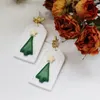 Baumelnde Ohrringe Weihnachtsbaum für Frauen Mädchen Stern Tropfen Polymer Clay Rosa Grün Schmuck Accessoire Geschenke