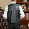 Mens Motorcykel cyklist Vest V Neck ärmlös Hip Hop Winter Male Faux Leather Jacket Windproof Warm Waistcoat Coat 240130