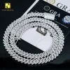 Iced Out Cuban Chains 18k Banhado A Ouro Hip Hop Jóias Unissex Pulseiras Cubanas 10mm de Largura Pingente Colar 100% Pass Diamond Tester